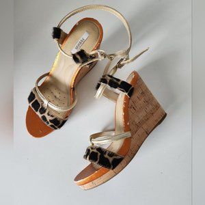 Leopard Print Wedge Sandals